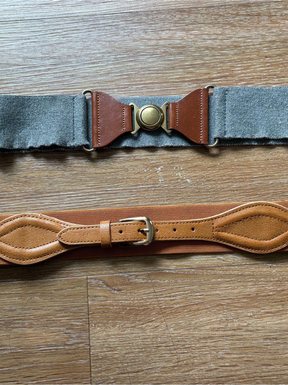 Anthropologie 2 Tan and Gray Waist Belts S to M